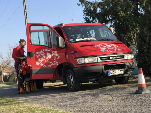 Alpintechnikás fakivágás Dunakeszi